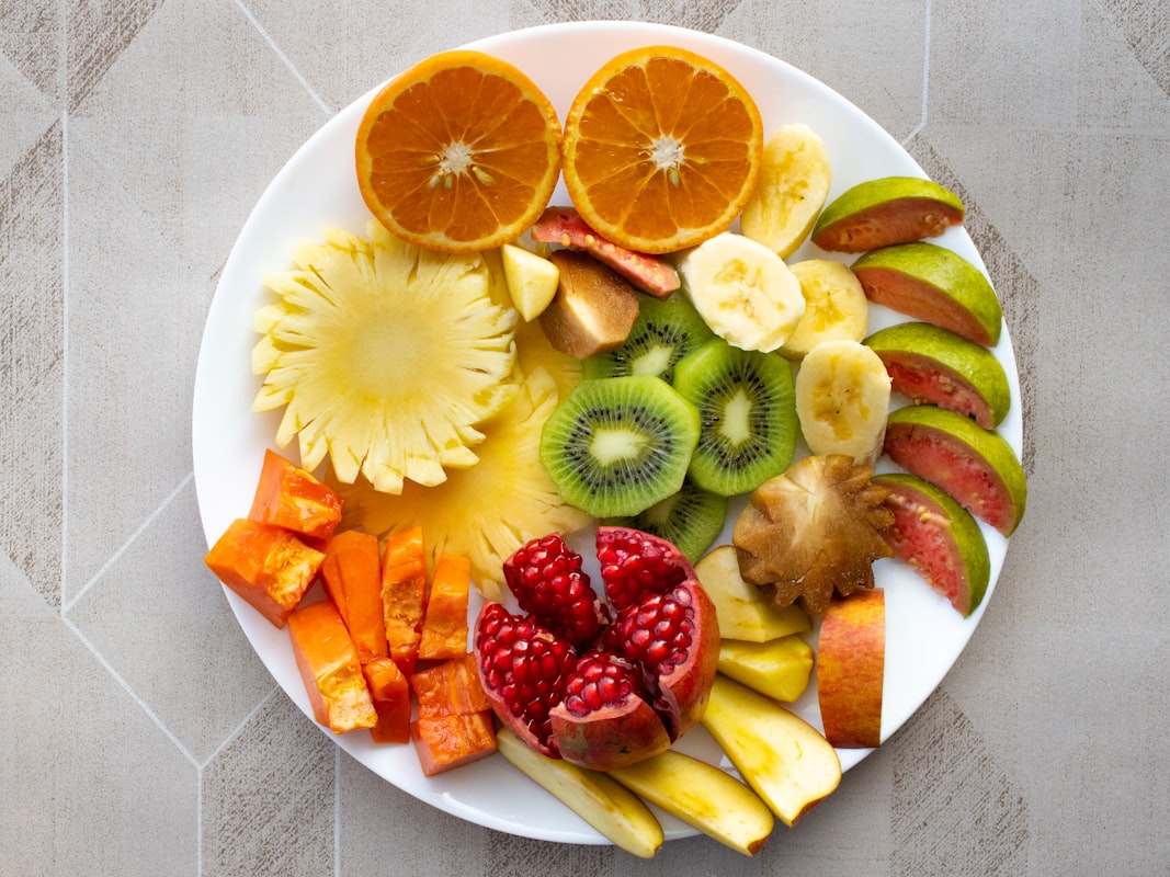 Healthy snacks on a wooden board
